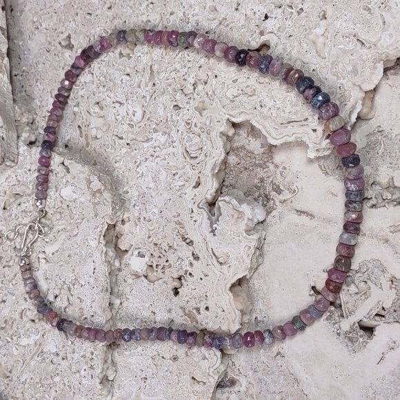 Jay King Faceted Malawi Pink Sapphire Gemstone Necklace - Picture 4 of 8